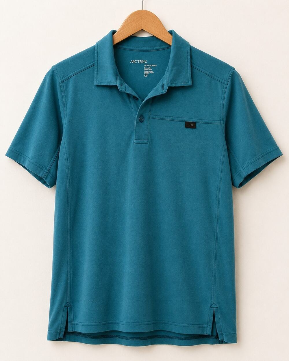 Arcteryx Captive Short Sleeve Polo Shirt Relaxed Fit Mens Small Gray Logo Cotton